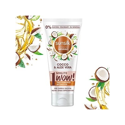 Sunsilk Едноминутна маска за суха коса с кокос и алое вера Sunsilk без силикони и оцветители 180мл (3451)