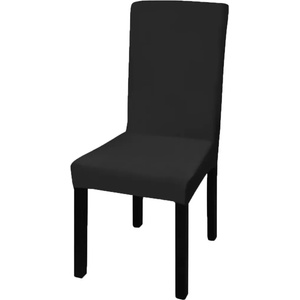 vidaXL 6 бр покривни еластични калъфи за столове, черни (130378)