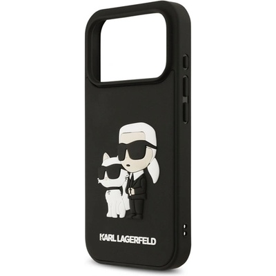 CG Mobile iPhone 17 Pro KARL LAGERFELD 3D RUBBER KARL AND CHOUPETTE Силиконов удароустойчив протектор за телефон 3D, ЧЕРЕН KLHCP17L3DRKCNK (KLHCP17L3DRKCNK)