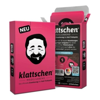 Denkriesen UG DENKRIESEN - klattschen® - Mädelsabend - SPIELKARTENKARTON "Das wahrscheinlich beste Trinkspiel aller Zeiten" | Denkriesen