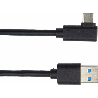 PremiumCord ku31cze05bk USB typ C/M zahnutý konektor 90° - USB 3.0 A/M 50cm