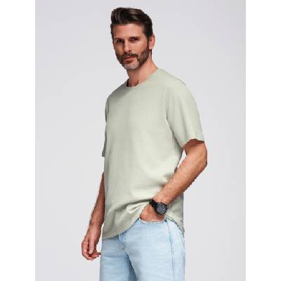 Ombre Clothing Мъжка тениска с кръгло деколте и вафлена текстура - фисташка V4 OM-TSCT-0197 Ombre Clothing Ombre Clothing | Zelen | МЪЖЕ | S