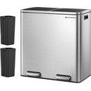 Songmics na triedený odpad 2 x 30 L strieborný