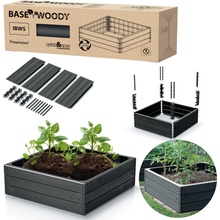 Prosperplast Vyvýšený záhon BASE WOODY antracit 75,6 cm