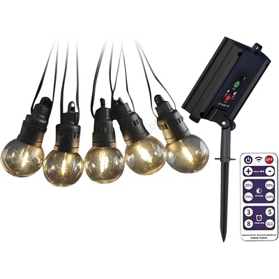 LED Соларна верига 10xLED/0, 5/4, 5V 12 m 3000K IP44 + + д. у (VT1216)