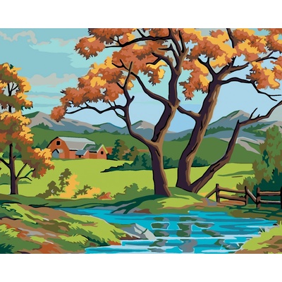 zuty Malování podle čísel Strom u potůčku 100 x 80 cm bez rámu a bez vypnutí plátna
