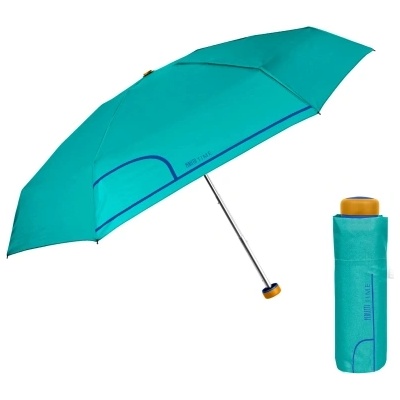 Дамски мини сгъваем неавтоматичен чадър Perletti Time 26414, Тюркоаз