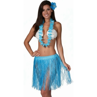 havajská tanečnice s květem modrá