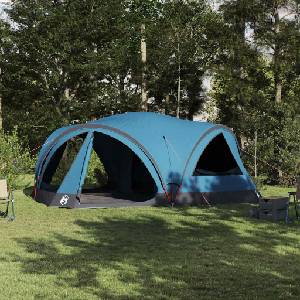vidaXL Семейна палатка за 10 души Синьо и сиво 460 x 430 x 214 см (42004081) Палатка