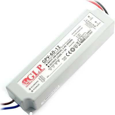 Napájecí zdroj pro LED pásky a LED pásky IP67 vodotěsný GPV-60-12 - 12V / 5A / 60W – Sleviste.cz