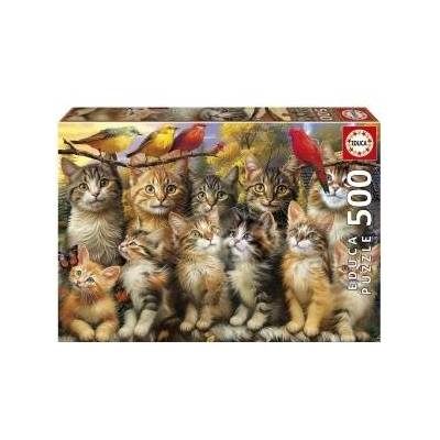 Educa Пъзел Educa Gatitos y Pájaros 500 Части