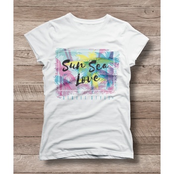 Мъжка тениска 'Слънце, Море, Любов' - бял, l