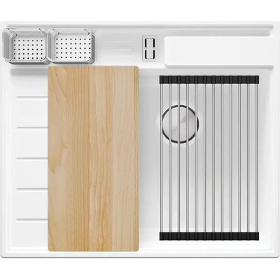 Твоят Стил Бяла гранитна кухненска мивка Сидни 620-45 Pocket Ergo Multilevel