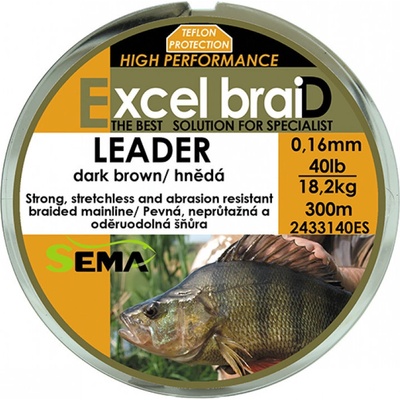 Sema Excel braid šňůra Leader 300m 0,20mm 29,5kg hnědá – Zbozi.Blesk.cz