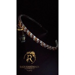 Radi handmade Диадема за коса с прозрачни, кафяви и опушени кристали (458)