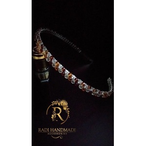 Radi handmade Диадема за коса с прозрачни, кафяви и опушени кристали (458)