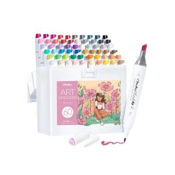 Ohuhu Алкохолни маркери двувърхи Kaala 60 цвята