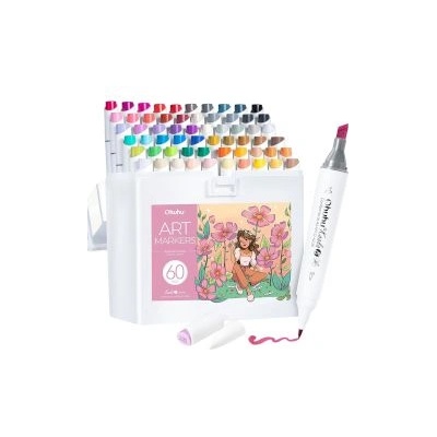 Ohuhu Алкохолни маркери двувърхи Kaala 60 цвята