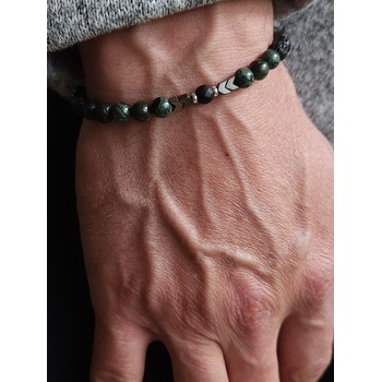 Image 1 of Мъжка сребърна гривна с камъни (МЕК2)