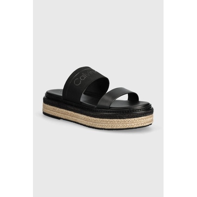 Calvin Klein Чехли Calvin Klein WEDGE SLIDE HE в черно с платформа HW0HW01966 (HW0HW01966)