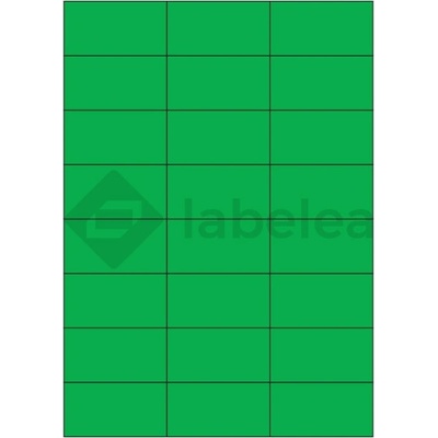 Labelea Samolepiace etikety 70x37 mm farebné papierové, na hárku A4, pre laserovú a atramentovú tlač, Farba etikiet Zelená, Počet hárkov v balení 100 EPY070037PG024S