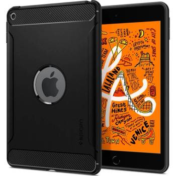 Spigen Rugged Armor Case - удароустойчив силиконов (TPU) калъф за iPad mini 5 (2019) (черен)
