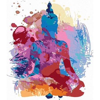 zuty Malování podle čísel Abstraktní barevný buddha 80 x 100 cm bez rámu a bez vypnutí plátna