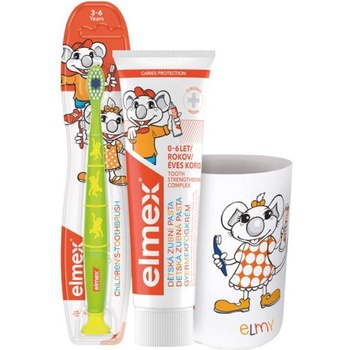 Elmex Детски комплект - паста за зъби 50ml + четка + чаша