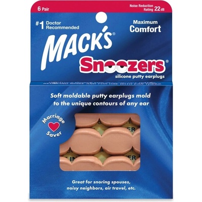 Mack's Snoozers Silikónové štuple do uší 6 párov