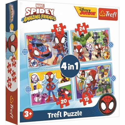 Trefl Spidey a jeho úžasní přátelé 4v1 12,15,20,24 dielov
