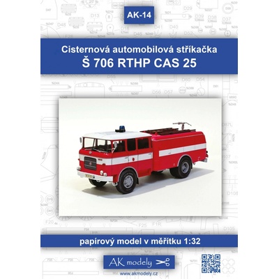 Papierový model Hasičská cisterna Š706 RTHP CAS 25
