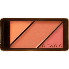 O.TWO.O 3 in 1 Blusher Highlighter Contour 01 Pinkish Kontúrovacia paletka na tvár 10 g