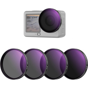 NEEWER ND/PL Filter Set Compatible with DJI Osmo Action 6 only, ND8/PL+ND16/PL+ND32/PL+ND64/PL Polarizing Filter Gray Filter CPL Lens Filter, Multi-Coated HD Action Cam Photography Accessories, FL-B3 (FL-B3)