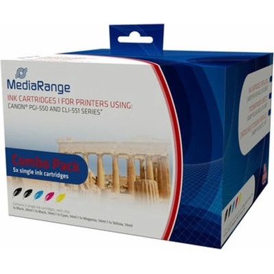 MediaRange Мастило за Canon Pixma iP8700/iP8750/MG6300/MG6350/MG7100/MG7150/MG7500/MG7550, BK/C/M/Y - MRCP550C551 - MediaRange - CLI-551 - Неоригинално, Заб. : 550 брой копия, 12.5 ml капацитет (MRCP550C551)