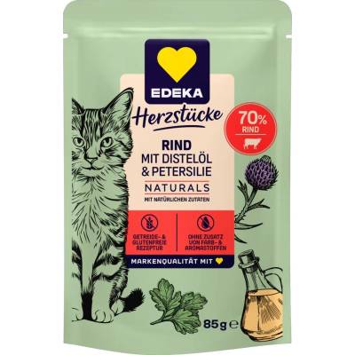 EDEKA Herzstücke Naturals Premium krmivo hovězí se světlicovým olejem a petrželí 85 g