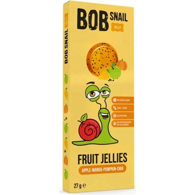 Eco Snack Bob Snail Gummies bez přidaného cukru jablko, mango, dýně, chia semínka 27 g