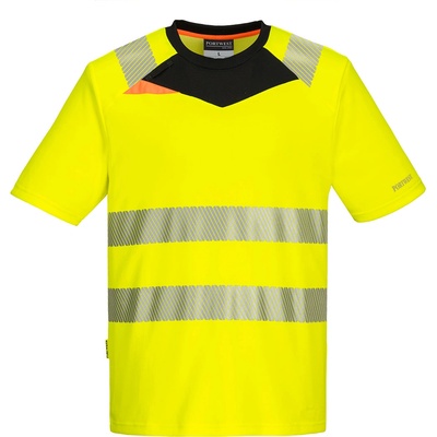 Portwest hi-vis dx413 / Светлоотразителна еластична риза - hv жълто/черно 5xl (dx413ybr5xl)