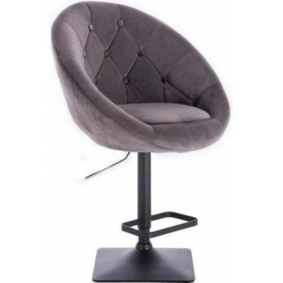 LuxuryForm Design Vera Velur na čiernej hranatej základni tmavo šedá