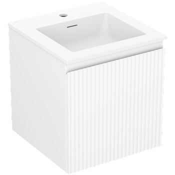 Mexen Rivel шкаф за баня 45 см с мивка Otis, 1 чекмедже, рифлова, бял мат (91A20-04547-1-BF01-W18M01)