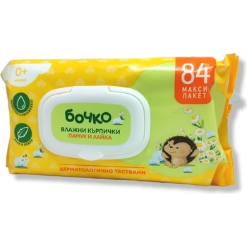 БОЧКО мокри кърпи с капак, Лайка, 84 броя