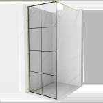 Mexen Kioto Душ преграда Walk-in 80 x 200 см, черна решетка 8 мм, златна - 800-080-101-50-77 (800-080-101-50-77)