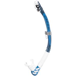 CRESSI Alpha Ultra Dry Snorkel Transparent/Blue/Azure - Dry Snorkel for Diving Freediving and Snorkeling, Transparent/Blue/Azure, One Size Unisex - ES258020 (ES258020)
