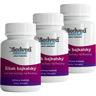 Medveď natural 3x Šišak bajkalský 30 kapsúl