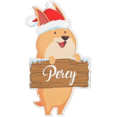 Bauer Decor Akrylátová vánoční ozdoba Welsh Corgi Pembroke s vlastním textem
