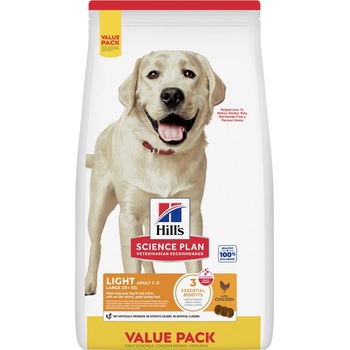 Hill's Science Plan Light granule pre dospelých psov veľkých plemien s kuracím 18 kg