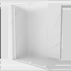 Mexen Velar плъзгаща се душ кабина Walk-in 130 x 200 см, матирано 8 мм, бяла - 871-130-000-33-20 (871-130-000-33-20)