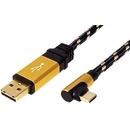 Roline 11.02.9060 USB 2.0, obojstranný USB A(M) – USB C(M) lomený (90°), 0,8m