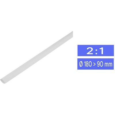 TRU COMPONENTS 1225509 zmršťovacia bužírka bez lepidla biela 180 mm 90 mm Pomer zmrštenia:2:1 metrový tovar