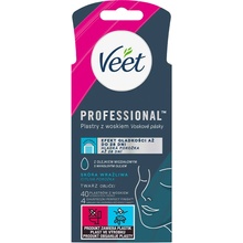 Veet Easy-Gel Obličej depilační voskové pásky pro citlivou pokožku 40 ks