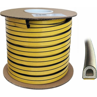 Tesa 6993 | Tesnenie samolepiace Geko profil D 1m, 14x12mm, čierne